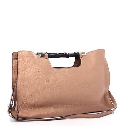 Gucci Calfskin Medium Bamboo Daily Shopper Camelia 3 of 12