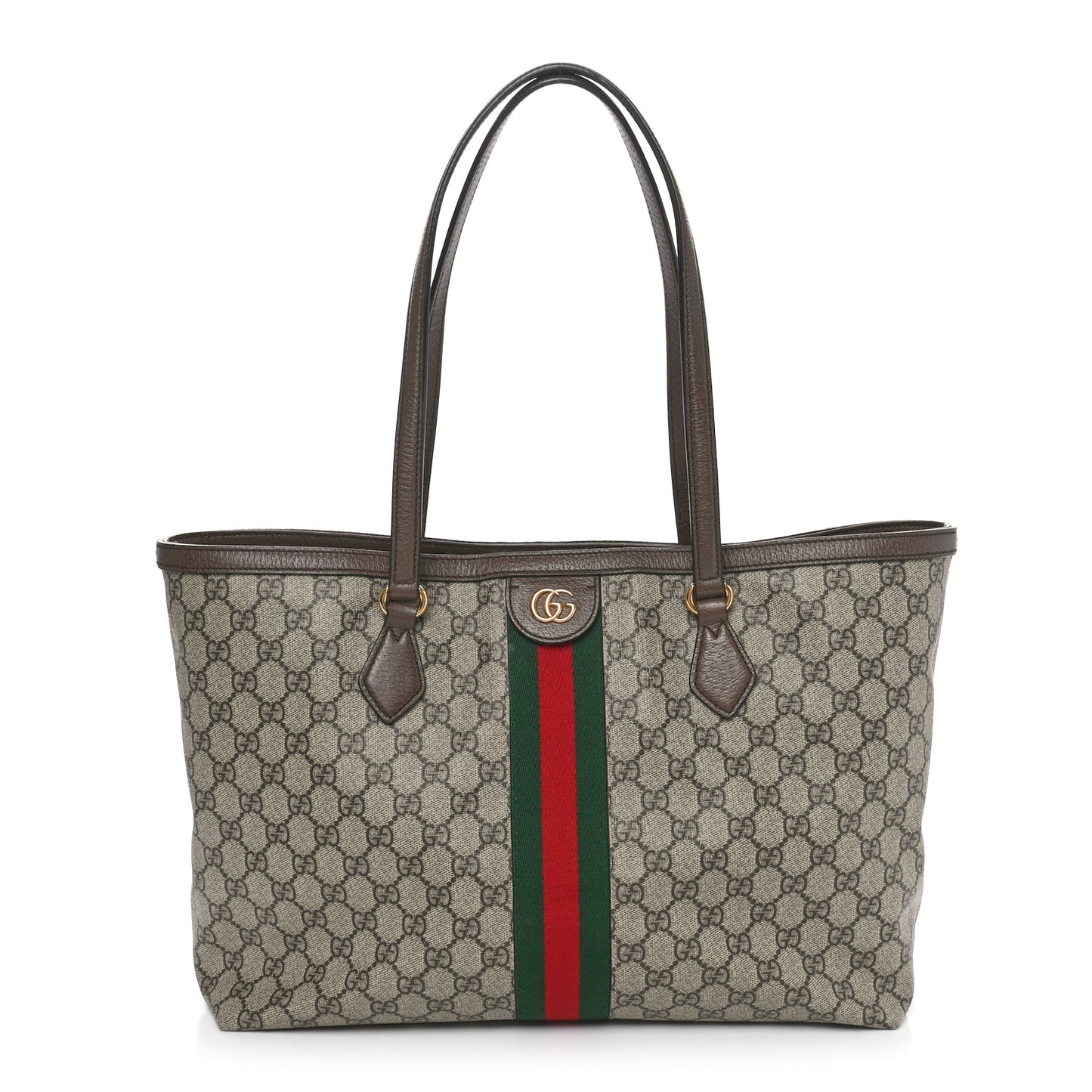 GG Supreme Monogram Medium Ophidia Shopping Tote Brown