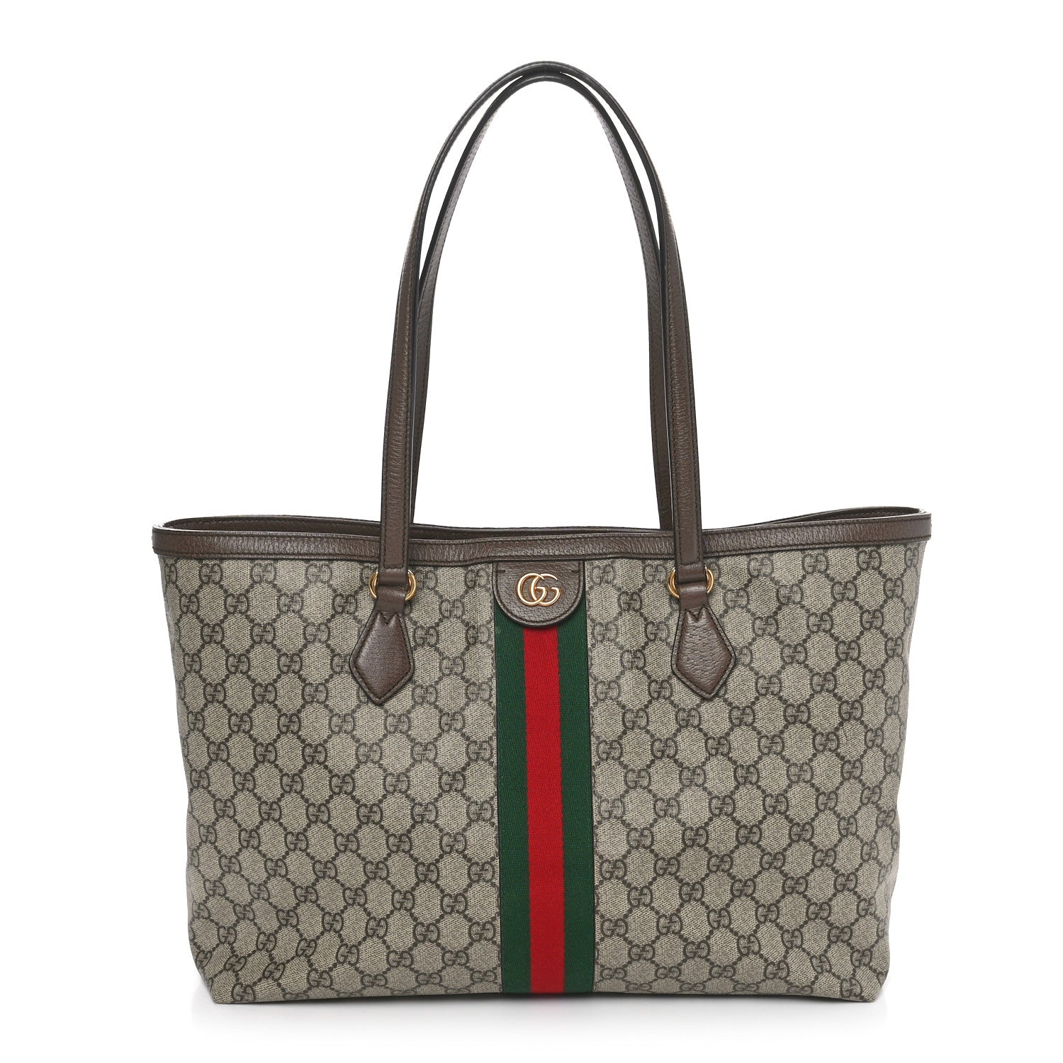 Gucci GG Supreme Monogram Medium Ophidia Shopping Tote Brown 1 of 11