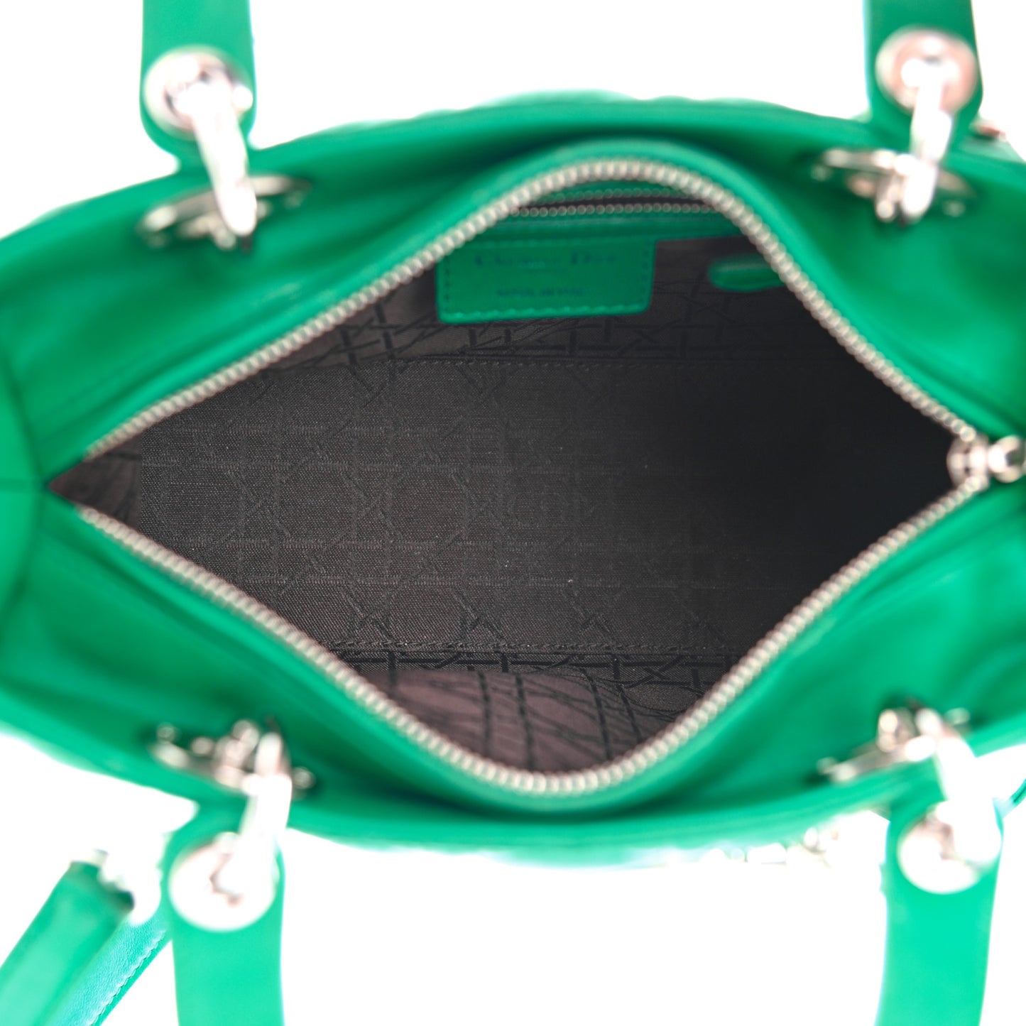 Lambskin Cannage Medium Lady Dior Green
