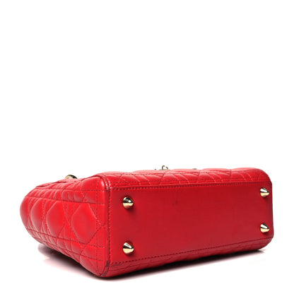 Christian Dior Lambskin Cannage Small Lucky Badges My Lady Dior Red 4 of 16
