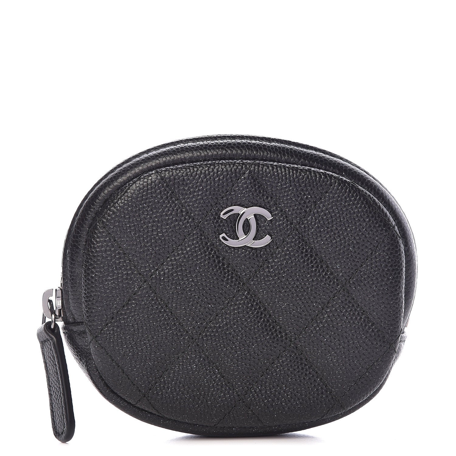 Chanel Iridescent Caviar Quilted Zip Around Classic Coin Purse Black 1 of 8