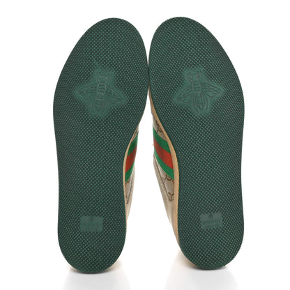 Gucci GG Monogram Nubuck Web Womens Screener Sneakers 40 New Sand Dusty Milk Vintage Green 6 of 8