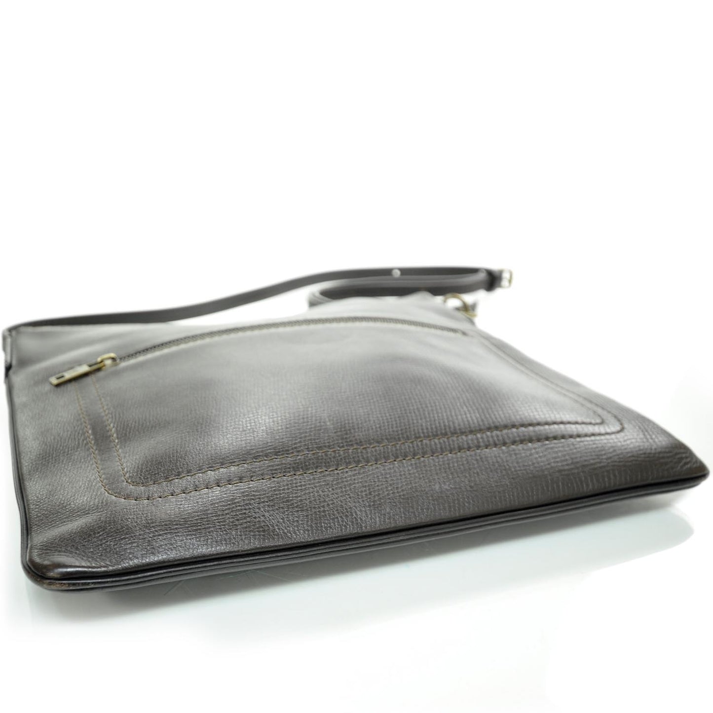 Utah Leather Sac Plat Messenger Coffee