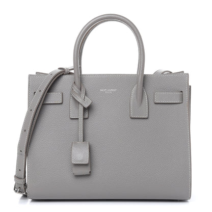 Saint Laurent Grained Calfskin Topstich Baby Sac De Jour Fog 1 of 15