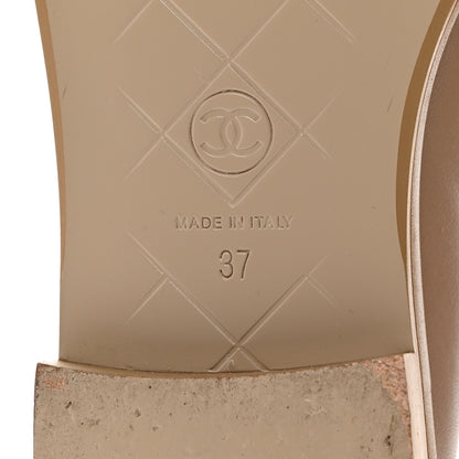 Chanel Lambskin Quilted CC Turnlock Loafers 37 Beige 6 of 9