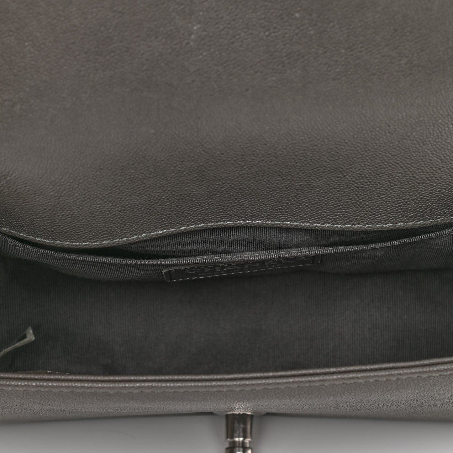 Caviar Quilted Small Boy Flap Dark Grey