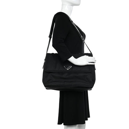 Prada Re-Nylon Vitello Padded Large Flap Shoulder Bag Black 2 of 13