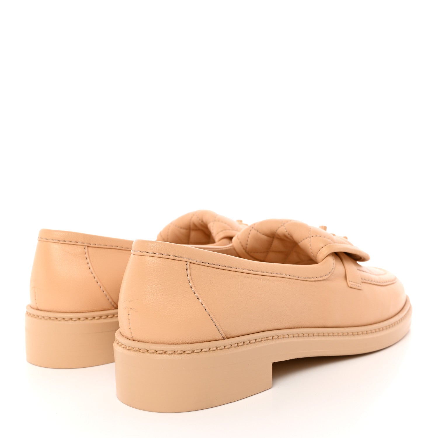 Chanel Lambskin Quilted CC Turnlock Moccasins 38.5 Beige 5 of 11