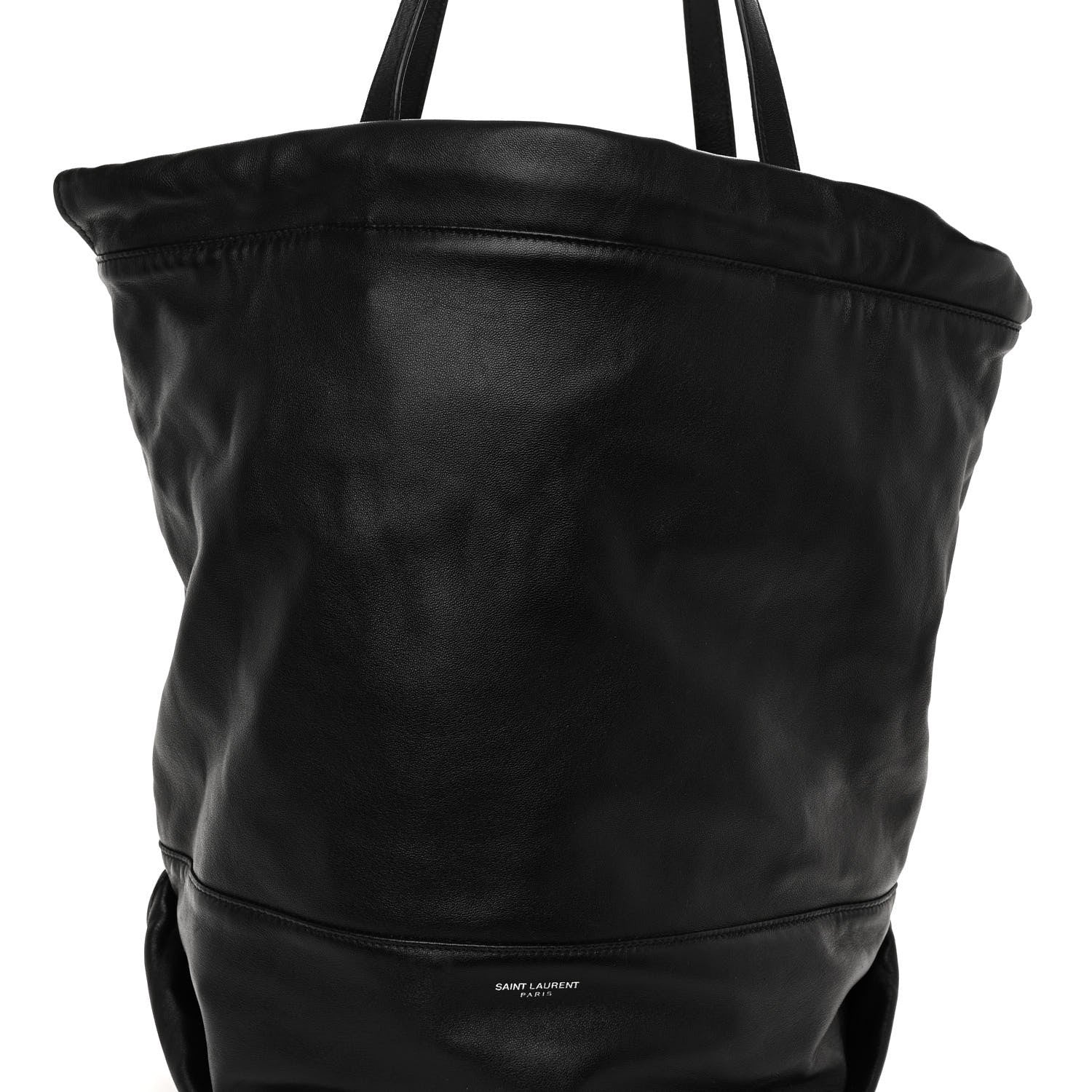 Saint Laurent Lambskin West Shopping Bag Black 8 of 10