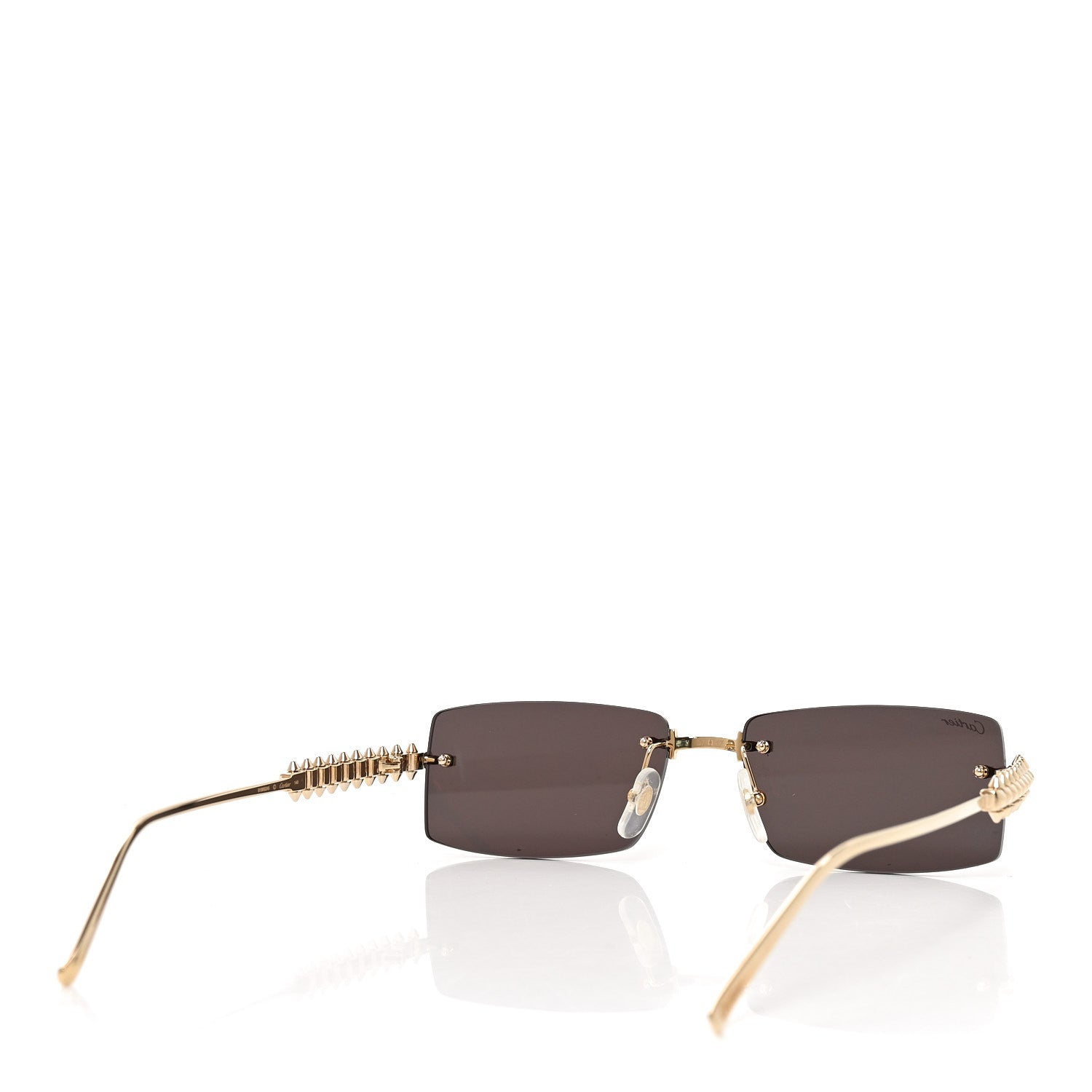 Cartier Clash De Cartier Rectangular Sunglasses Smoke Gold 4 of 7