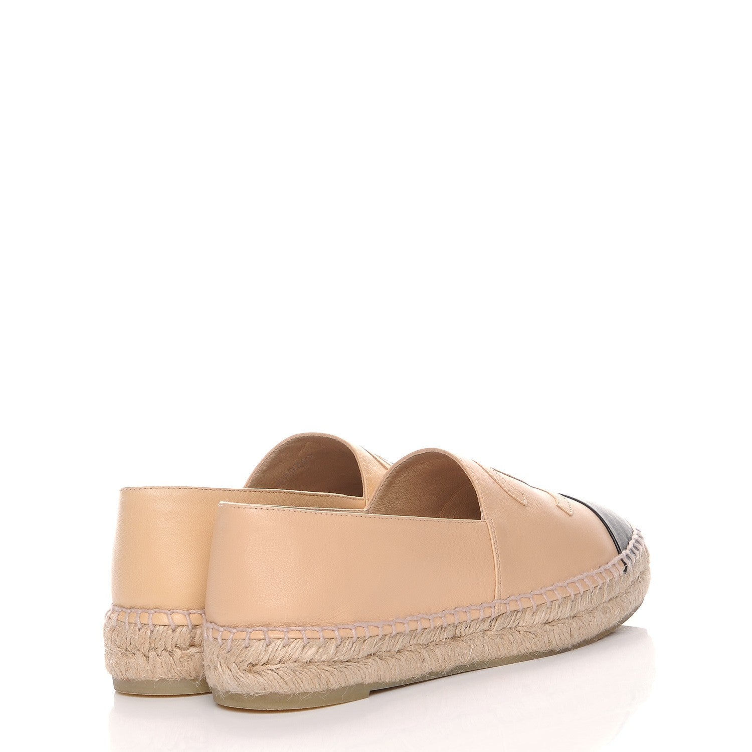 Chanel Lambskin CC Espadrilles 38 Beige Black 4 of 10