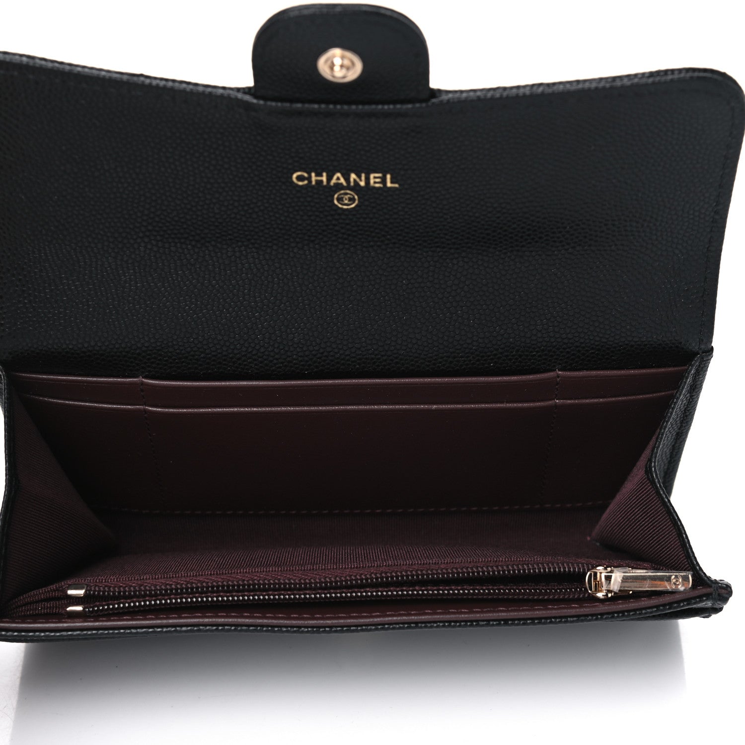 Chanel Caviar Quilted Medium Gusset Flap Wallet Black 4 of 4