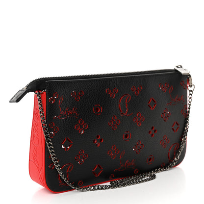 Christian Louboutin Calfskin Loubinthesky Perforated Shoulder Bag Black 3 of 8