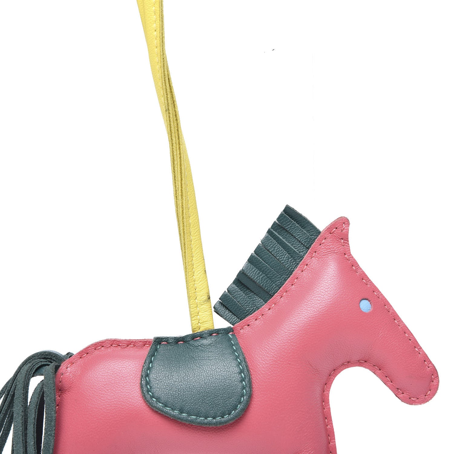 Hermes Milo Lambskin Grigri Rodeo Horse Bag Charm MM Rose Azalee Malachite Lime Celeste 3 of 4