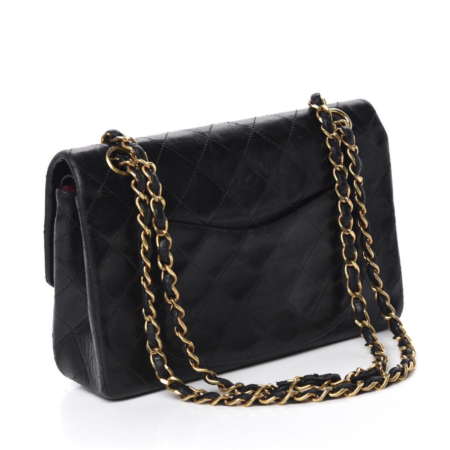 Lambskin Quilted Small Double Flap Black
