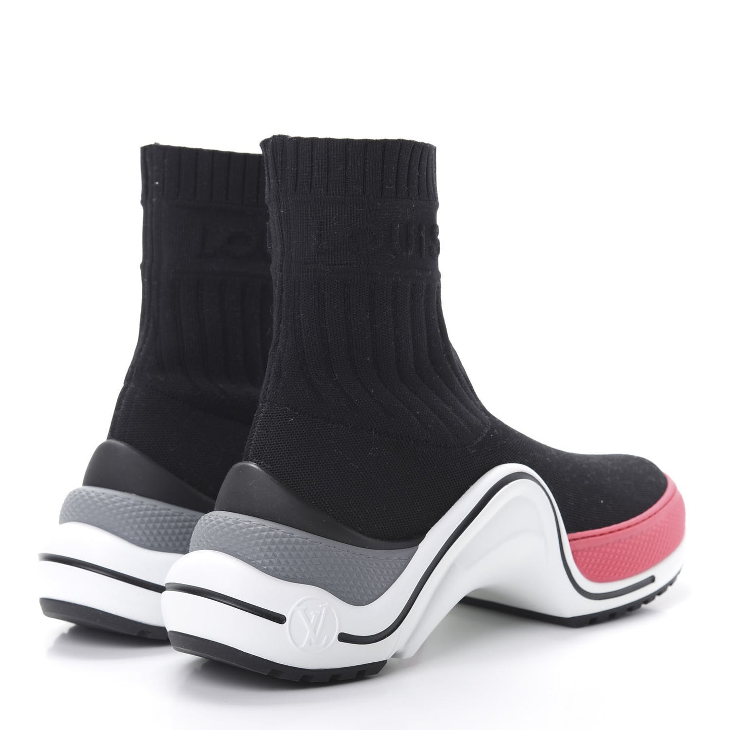 Stretch Textile LV Archlight Sneaker Boots 38 Fuchsia Black