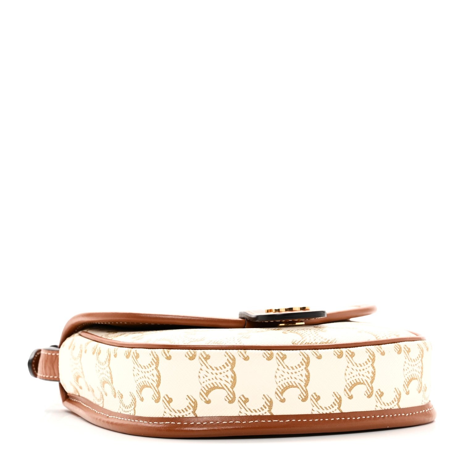 Celine Triomphe Canvas Calfskin Mini Besace Bag White 4 of 10