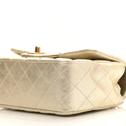 Chanel Metallic Lambskin Quilted Mini Rectangular Flap Gold 10 of 11