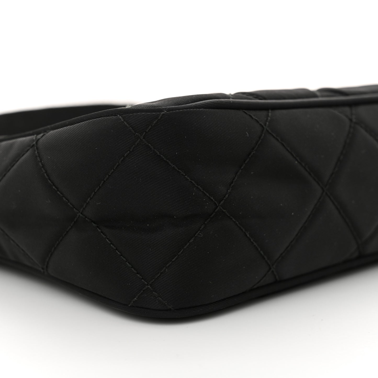 Tessuto Nylon Stitched Shoulder Bag Black