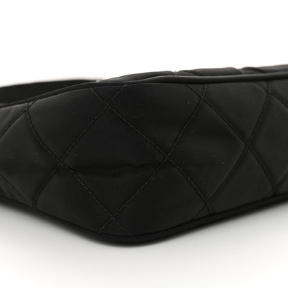 Prada Tessuto Nylon Stitched Shoulder Bag Black 9 of 11