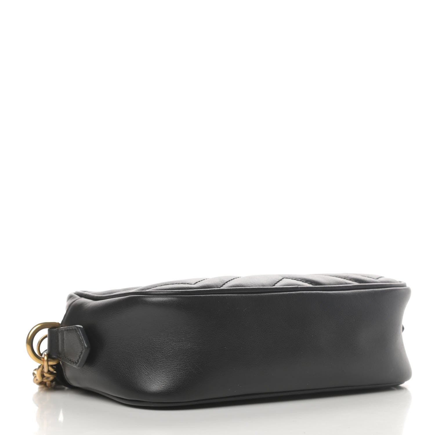 Gucci Calfskin Matelasse Mini GG Marmont Chain Shoulder Bag Black 4 of 11