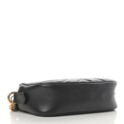 Gucci Calfskin Matelasse Mini GG Marmont Chain Shoulder Bag Black 4 of 11