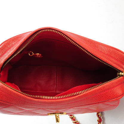 Chanel Caviar Quilted Camera Case Red 6 of 9