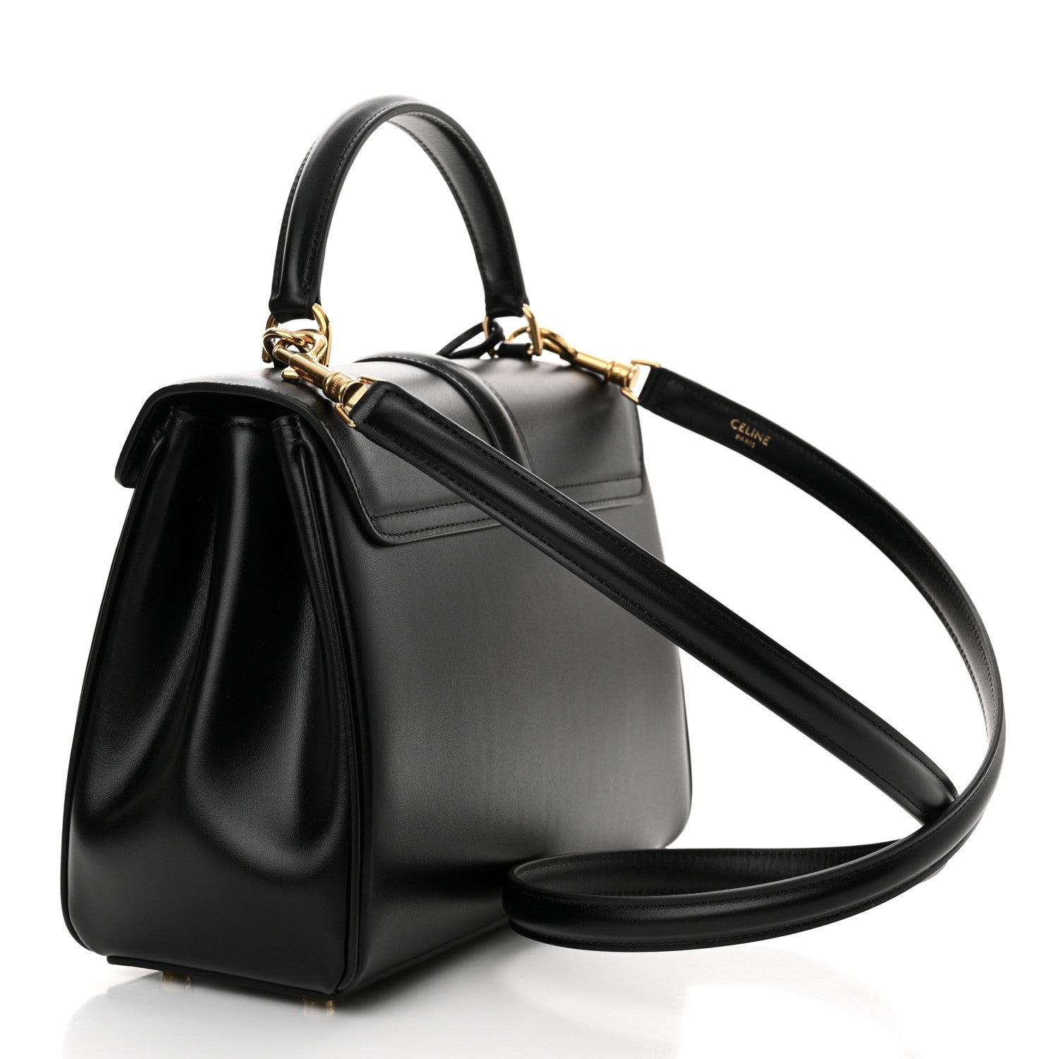 Celine Satinated Calfskin Small 16 Top Handle Bag Black 3 of 11