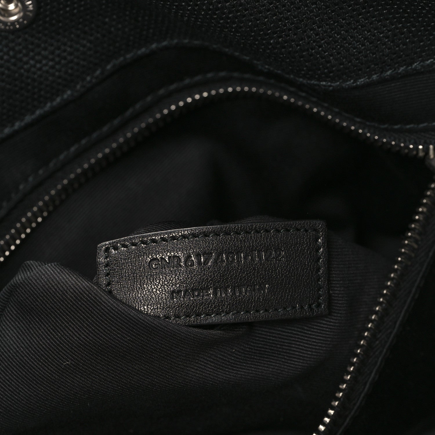 Saint Laurent Raffia Linen Calfskin Rive Gauche Tote Black 7 of 10