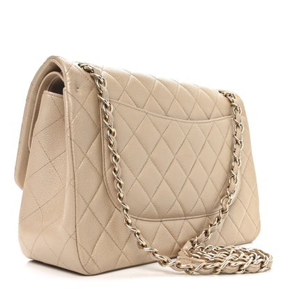 Chanel Iridescent Caviar Quilted Jumbo Double Flap Beige 3 of 10