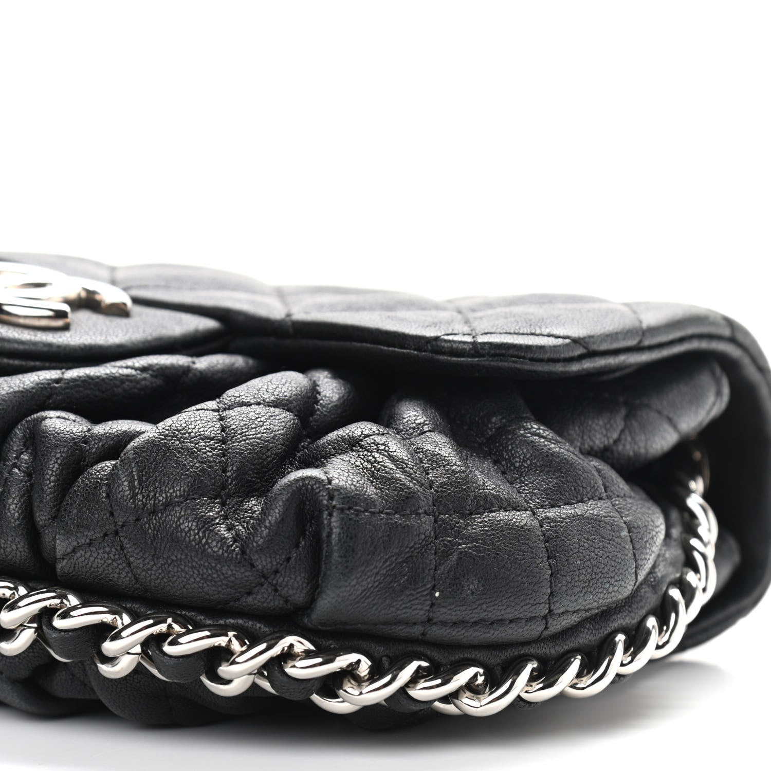 Chanel Washed Lambskin Mini Chain Around Messenger Black 10 of 11