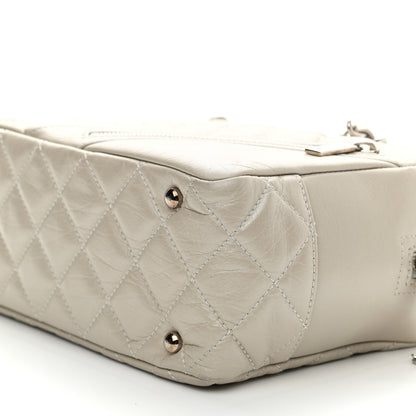 Chanel Aged Calfskin Quilted Cotton Club Bowler Pearl 9 of 9
