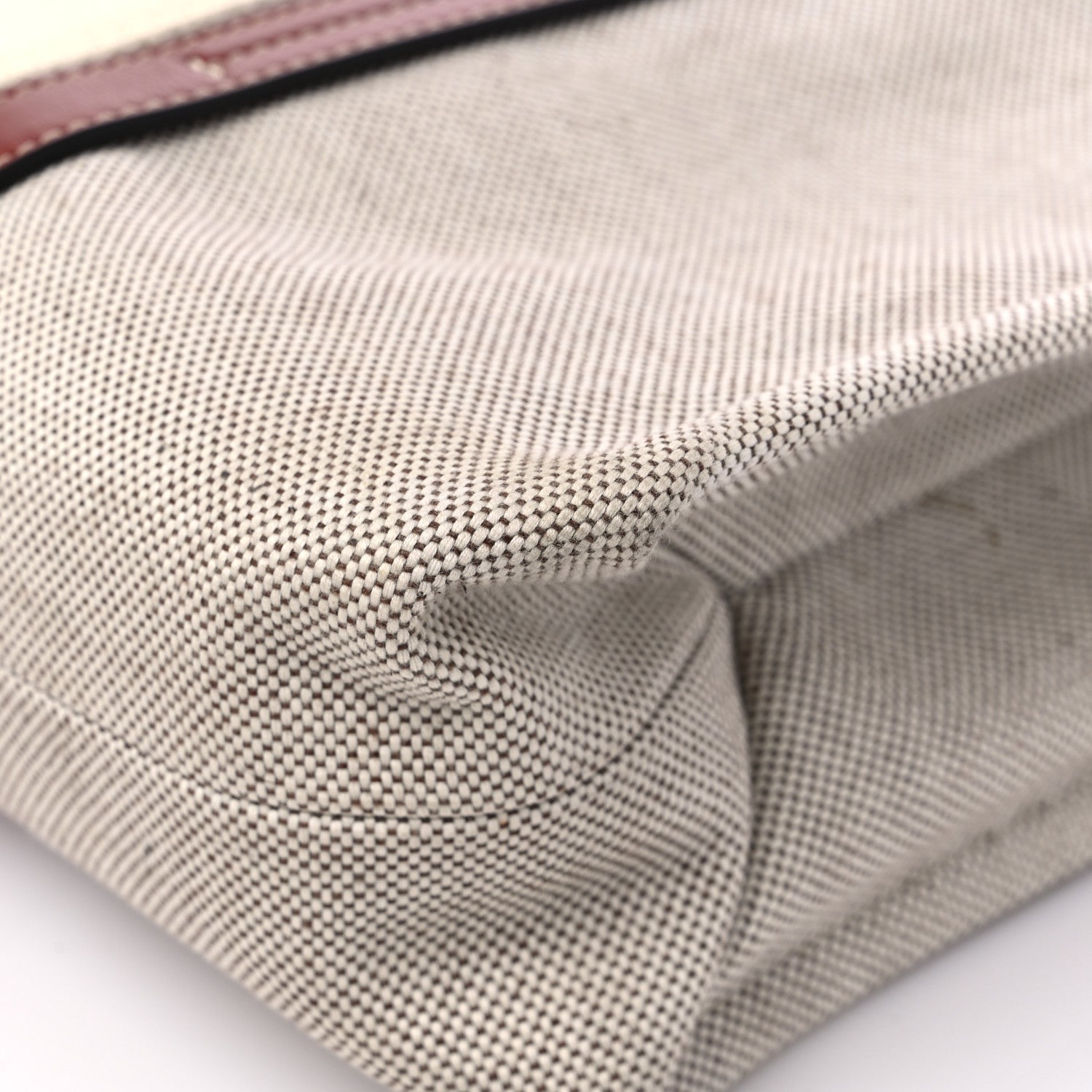 Chloe Cotton Calfskin Large Woody Ribbon Tote White Brown 8 of 14