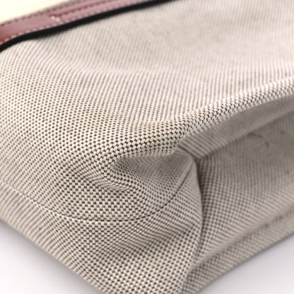 Chloe Cotton Calfskin Large Woody Ribbon Tote White Brown 8 of 14