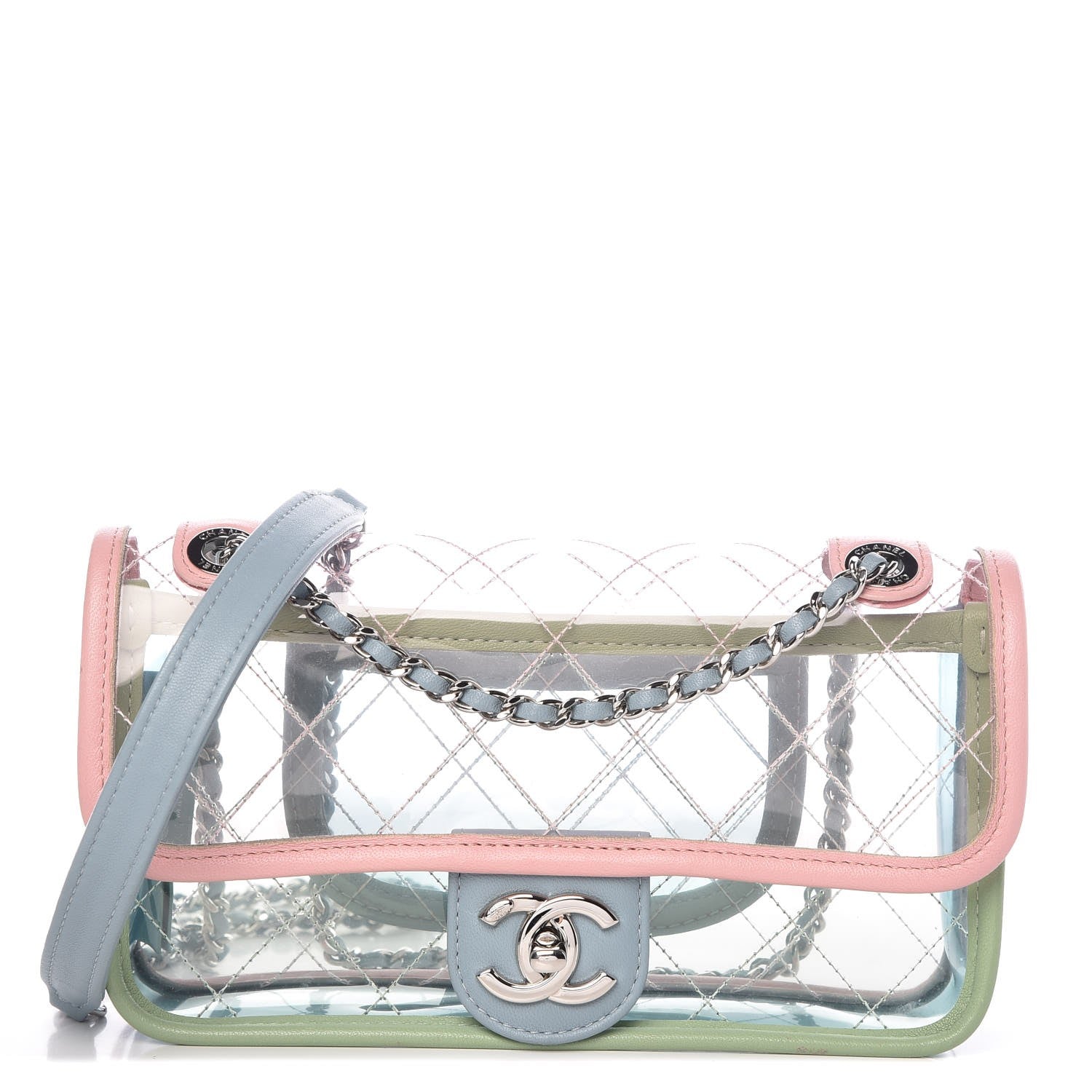 Chanel Lambskin PVC Quilted Mini Coco Splash Flap Blue Green 1 of 12