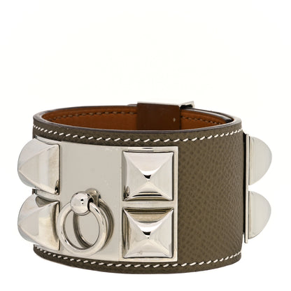 Hermes Epsom Collier de Chien CDC Bracelet T3 Etoupe 1 of 6