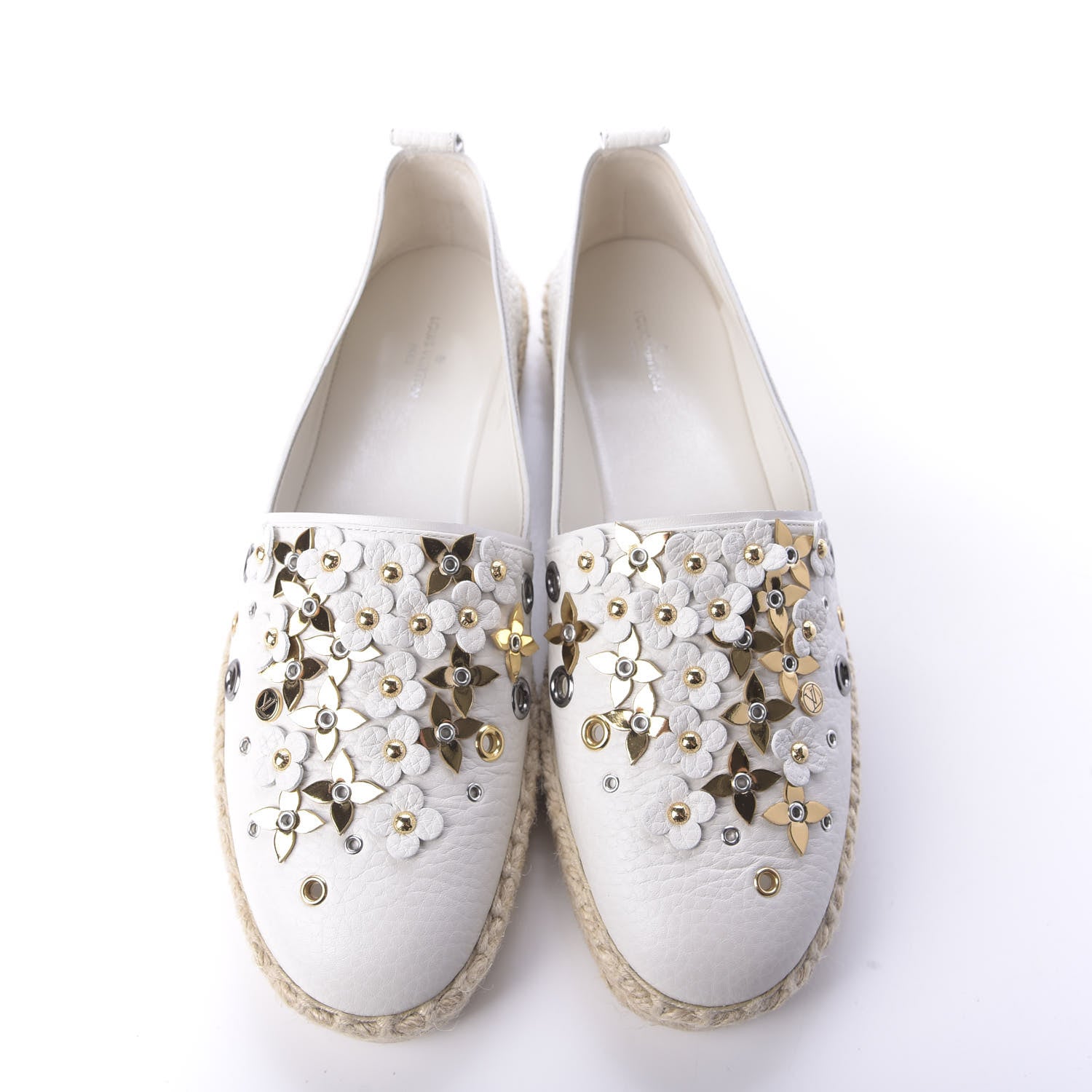 Louis Vuitton Calfskin Tropical Bloom Espadrille Flat 37.5 White 5 of 11