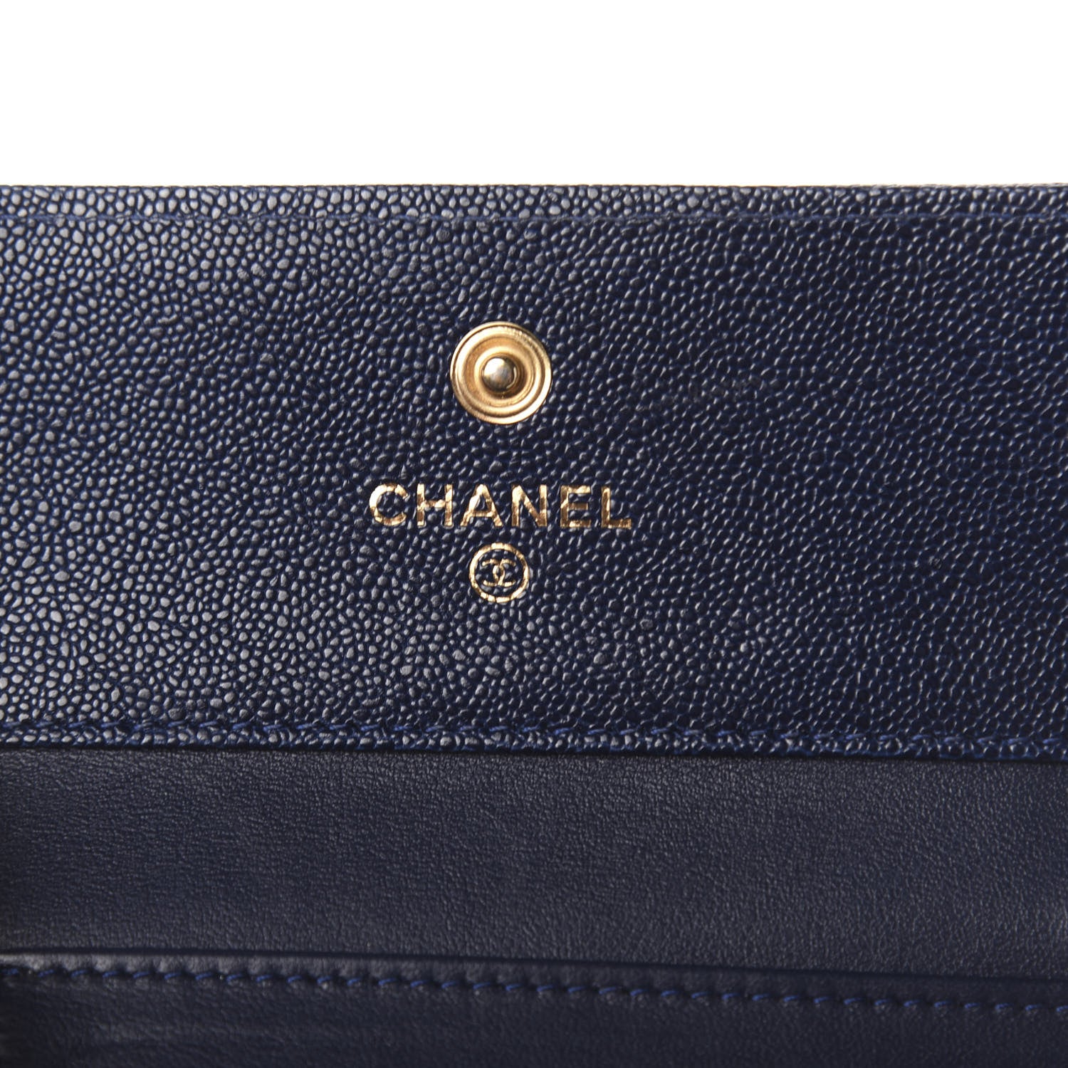 Chanel Caviar Quilted Compact Boy Wallet Blue 6 of 9