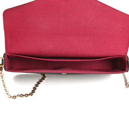 Louis Vuitton Monogram Pochette Felicie Chain Wallet Fuchsia 5 of 10