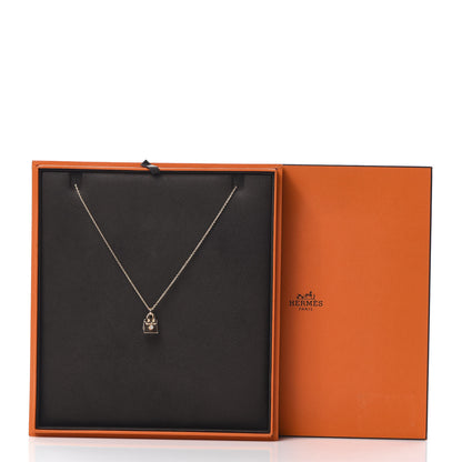 Hermes 18K Rose Gold Diamond Birkin Pendant Necklace 5 of 5