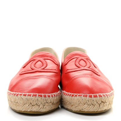 Chanel Lambskin CC Espadrilles 40 Red 2 of 8
