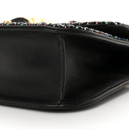 Valentino Garavani Vitello Beaded Medium Glam Lock Rockstud Flap Black 9 of 14