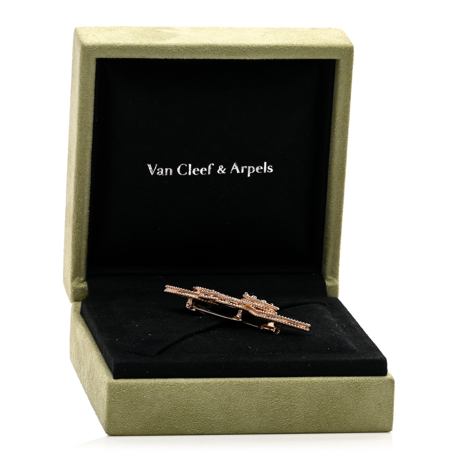 Van Cleef & Arpels 18K Rose Gold Mother of Pearl Carnelian Black Onyx Lucky Spring Brooch 4 of 4