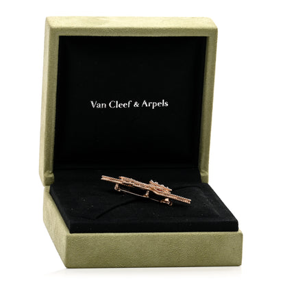 Van Cleef & Arpels 18K Rose Gold Mother of Pearl Carnelian Black Onyx Lucky Spring Brooch 4 of 4