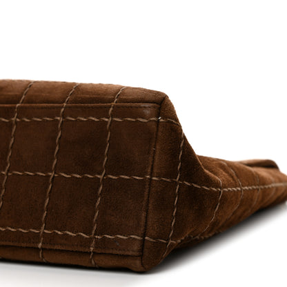 Chanel Suede Quilted Chocolate Bar Medium Single Flap Brown 11 of 14