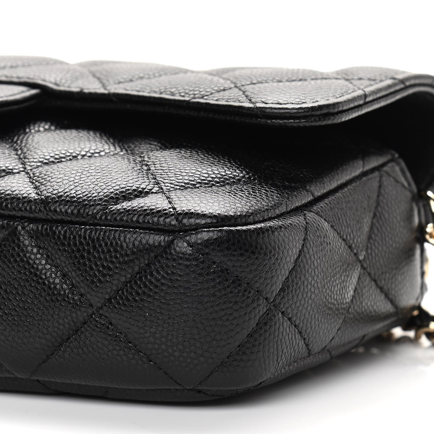 Chanel Caviar Quilted Flap Phone Holder With Chain Black 12 of 13