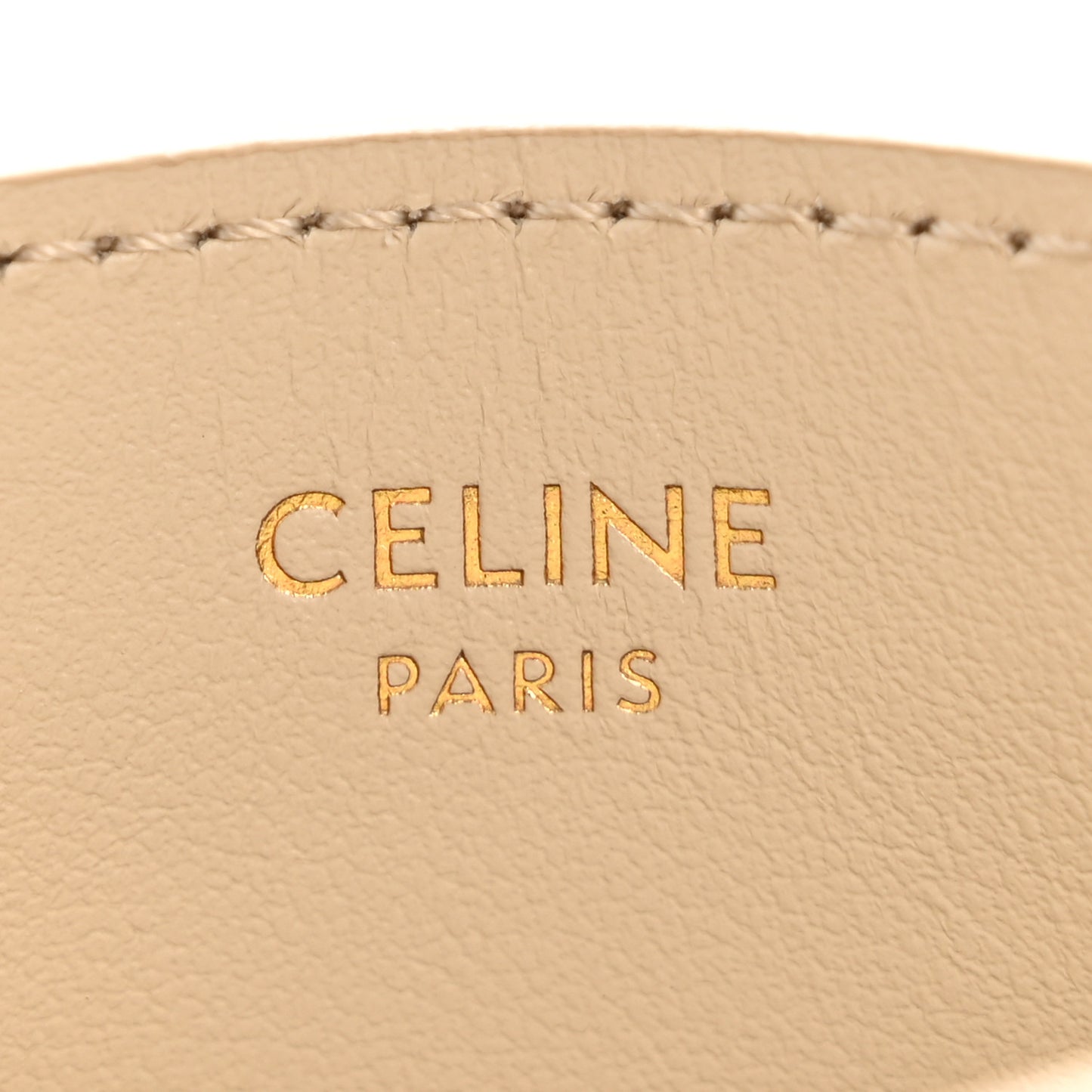Shiny Calfskin Triomphe Card Holder Pale Beige