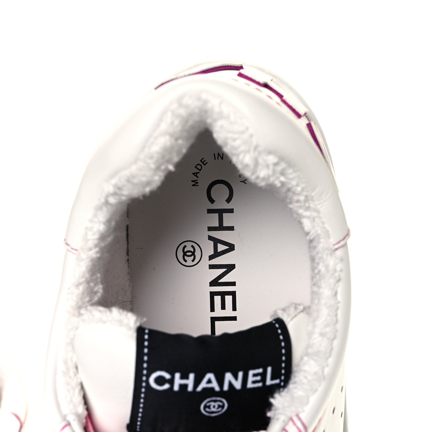Calfskin Womens Logo Sneakers 41 White Pink