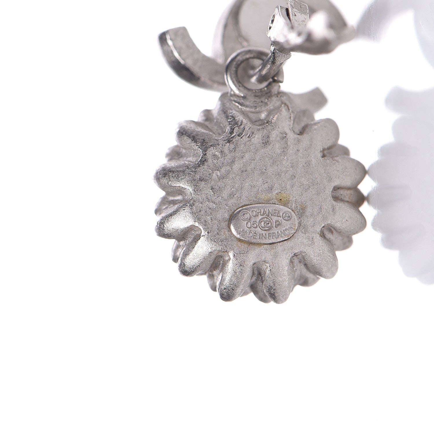 Chanel Pearl CC Drop Earrings Silver 4 of 4